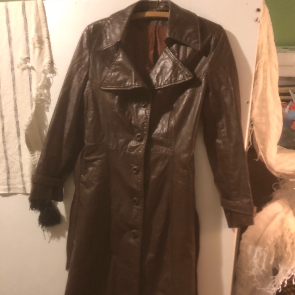 Vintage Leather Trench coat